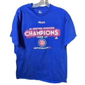 Chicago Cubs NL Central Division 2017 Champions Majestic Shirt Large